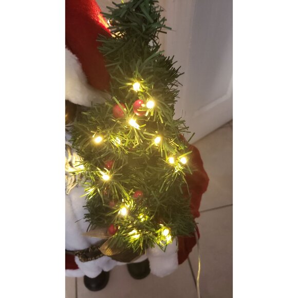 African American Santa Claus 34" with Lighted tree - Picture 6 of 6